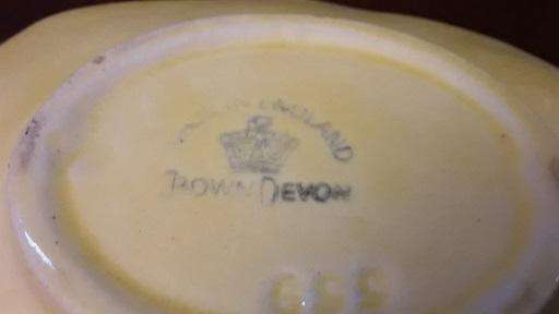 Crown Devon England Jug and Plate 14 x 8 cm