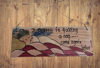 Wood Sign Granny is taking a nap 25 x 10 cm