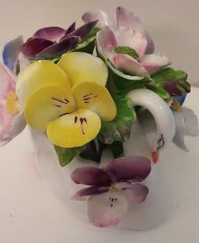 Denton England Porcelain  swan with  Flowers  7 cm