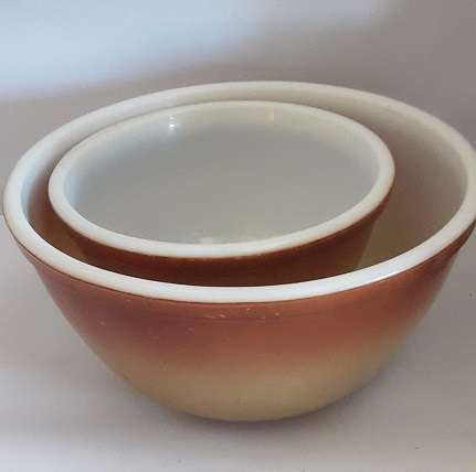 Two A H England Mixing Bowls 18 x 9 cm  /  14 x 7 cm