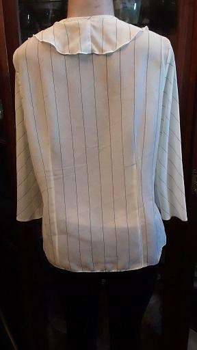 Oasis White with Black Stripe Button Down Top Label Size  14