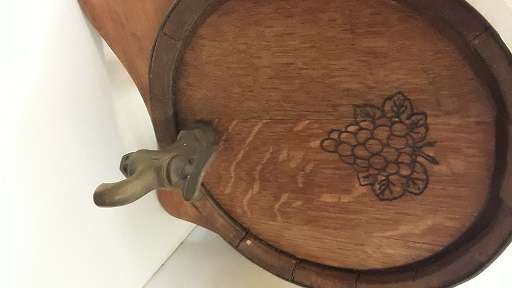 Vintage Wine Barrel with tap and stand  33 cm x 20 cm