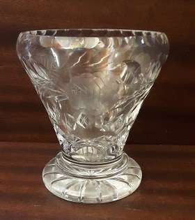 Rose Cut Glass Vase 11 x 10 cm