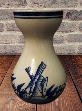 Blue and White Windmill Vase 14 cm
