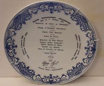 Carlton Hotel 1976  Schonwold Germany Plate 27 cm