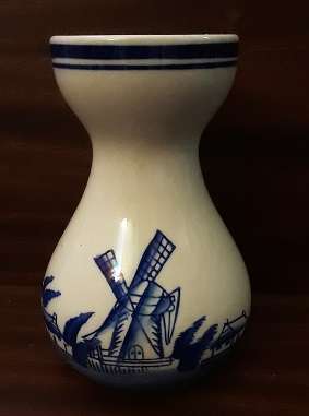Blue and White Windmill Vase 14 cm