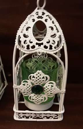 Set of Two Cage Candle Holders `17 cm
