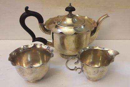 EPNS 3 Piece Tea Set , Teapot 7 cm  , Sugar pot and Milk Jug