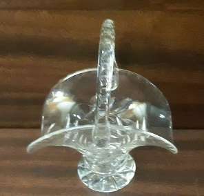 Leave  Cut Glass Basket  15 x 13 cm