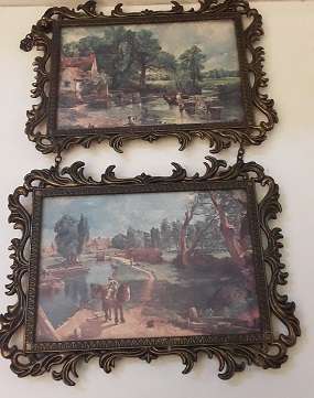 Two  x Horses and Country  Brass ornate Wall Hanging Picture Frames Italy 15 x 12 cm