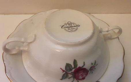 Constantia Bowl 13 cm and Plate 17 cm , Red Rose Pattern
