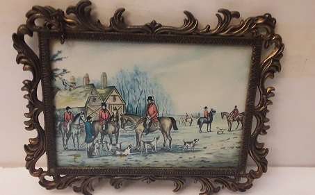 Horses   Brass ornate Picture   Frame Italy 15 x 12 cm