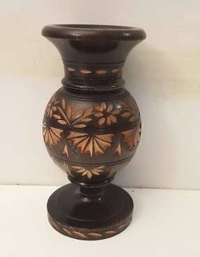 Hand Crafted Solid Wood Vase 13.5 cm