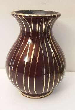 Brown  and Gold  Vase 10 cm