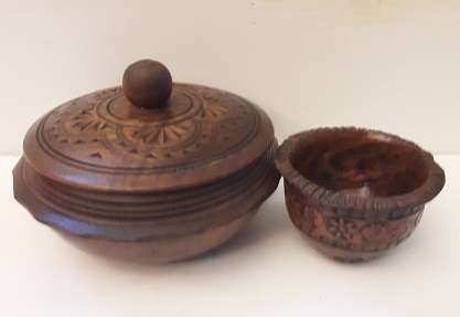 Hand Crafted Solid Wood Trinket box 12 cm x 5 cm