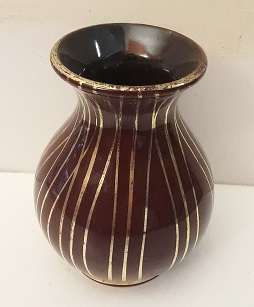 Brown  and Gold  Vase 10 cm