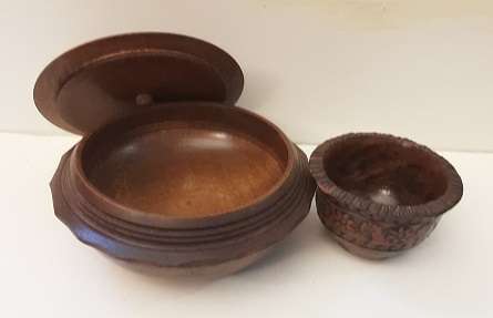 Hand Crafted Solid Wood Trinket box 12 cm x 5 cm