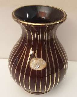 Brown  and Gold  Vase 10 cm