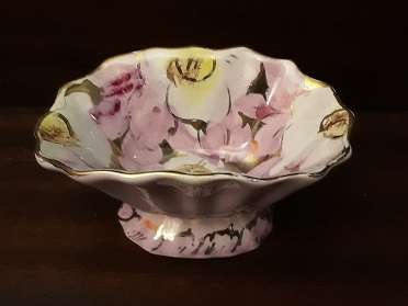 Pink and gold Bowl  # 213 CP