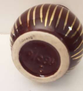 Brown  and Gold  Vase 10 cm