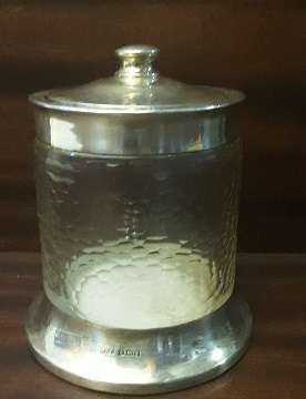 Silver and Glass Jar 10 x 9 cm