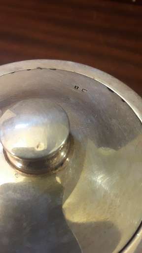 Silver and Glass Jar 10 x 9 cm