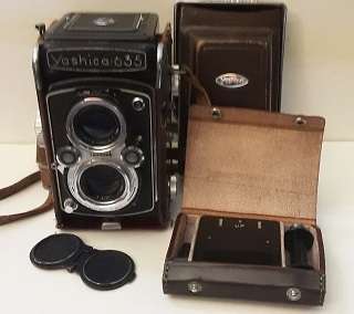 Vintage Yashica Yashicaflex Yashica 635 Dual Format 120 35mm TLR Camera 1:3.5 F80mm