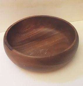 Wood Round Bowl 22 x 7 cm