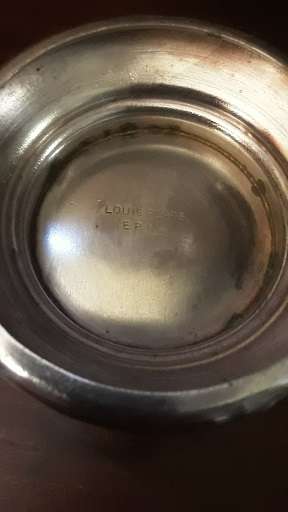LoUIS plate EPNS Mug 13 x 10 cm engraved Point Yacht Club  1952 - 1953