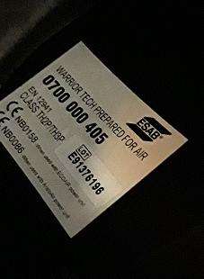ESAB  Warrior Tech  Welding Helmet  ( with Air input ) - never used