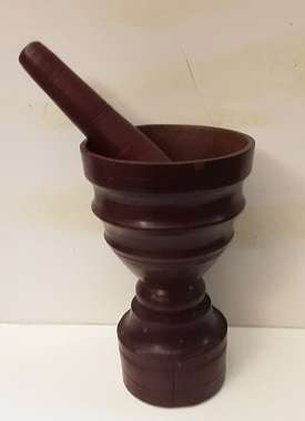 Wooden  Mortar and Pestle 19 cm x 11 cm