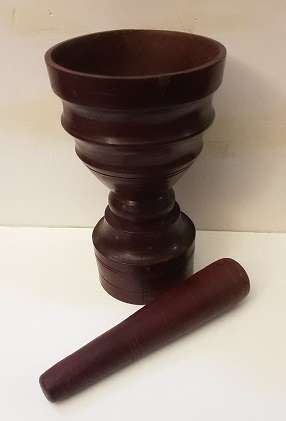 Wooden  Mortar and Pestle 19 cm x 11 cm