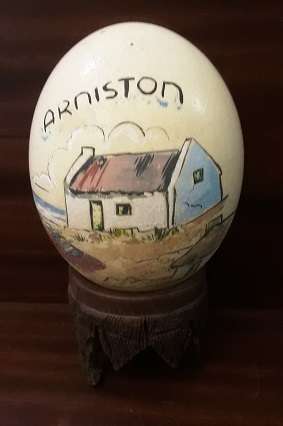 Ostrich Egg on Wooden Stand 22 cm