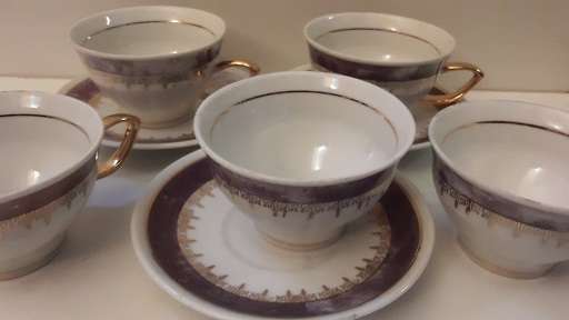 Vintage Five Cups and Three Saucers Smaller Size