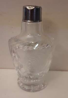 Glass Crystal Rose Cut Perfume Bottle ( no atomizer ) / rose bud vase