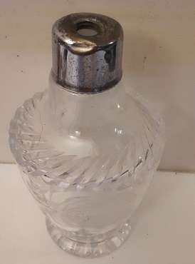 Glass Crystal Rose Cut Perfume Bottle ( no atomizer ) / rose bud vase