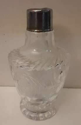 Glass Crystal Rose Cut Perfume Bottle ( no atomizer ) / rose bud vase