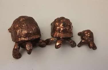 Three Copper Tortoise 5 cm