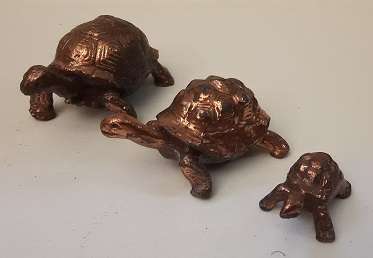 Three Copper Tortoise 5 cm
