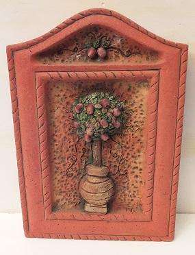 Terracotta Pottery Wall Plaque  19 cm x 27 cm