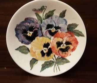 Decor Plate Pansies 17 cm