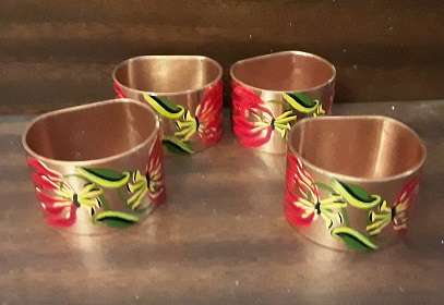 Set of Four Copper Napkin Rings