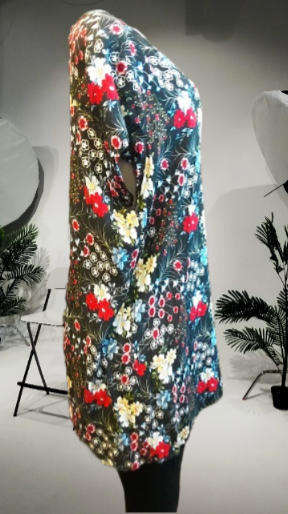Contempo Multicolour V1cose Long Top Label Size 18
