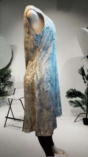 Jane Langford Grey and White Dress with back zip Label Size 38
