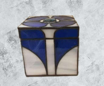 Blue and White  Lidded Storage / Trinket Box  13 cm x 13 cm x 12 cm