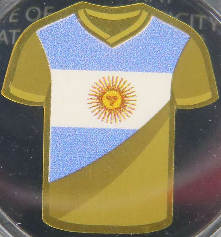 Argentina Jersey Sports Icon 1/1000 Oz Gold: 3000 Francs Republic of Chad.