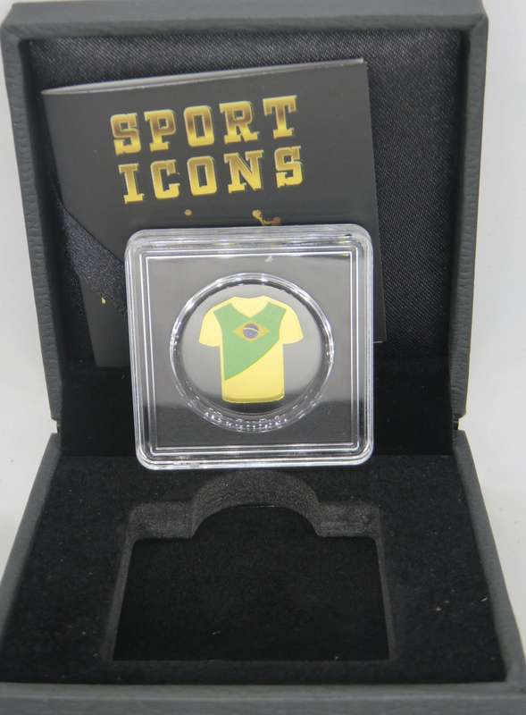 Brazil Jersey Sports Icon 1/1000 Oz Gold: 3000 Francs Republic of Chad.