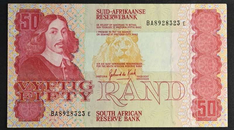 1984 South Africa Reserve Bank R50 PMG Graded 35 Choice Very Fine