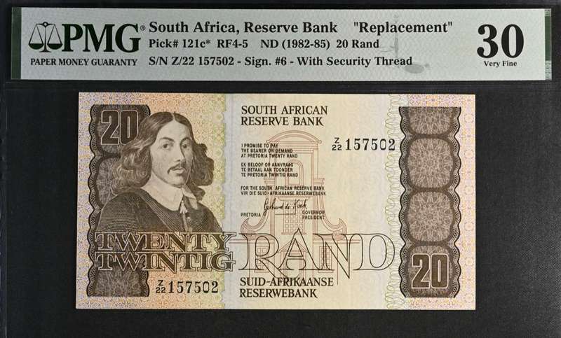 1984 South Africa Reserve Bank R20 PMG Graded 30 Very Fine
