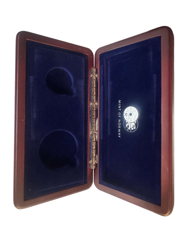 Original Mint of Norway Coin Box - Box Holds  1 x 1oz Coin + 1 x 1/2 Ounce Coins Encapsuled